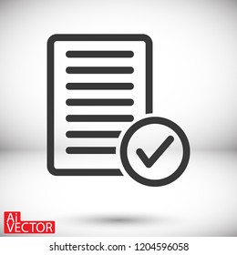 document tick vector icon
