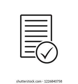 Document tick vector icon