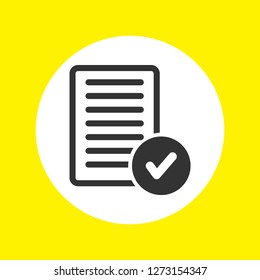 document tick vector icon