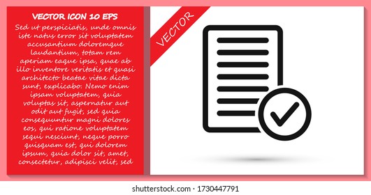 document tick vector icon. lorem ipsum Flat Design JPG