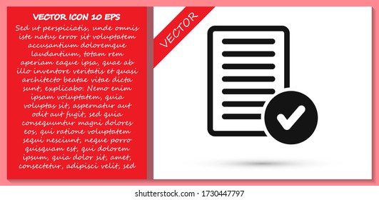 document tick vector icon. lorem ipsum Flat Design JPG