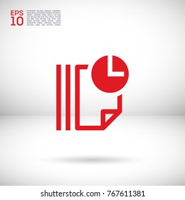 document with time line vector icon