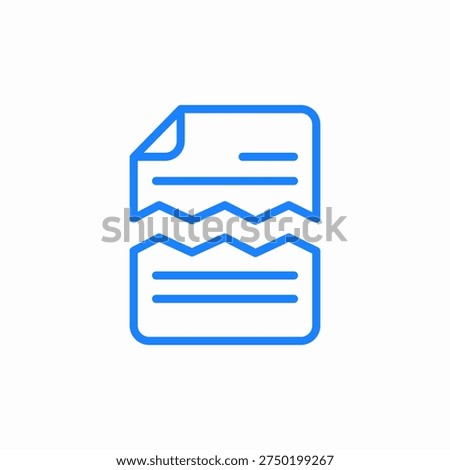 document torn underline icon sign vector
