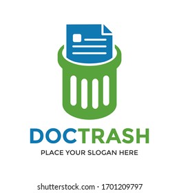 Document trash vector logo template. This design use sheet symbol. Suitable for business.