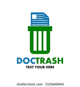 Document trash vector logo template. This design use sheet symbol. Suitable for business.