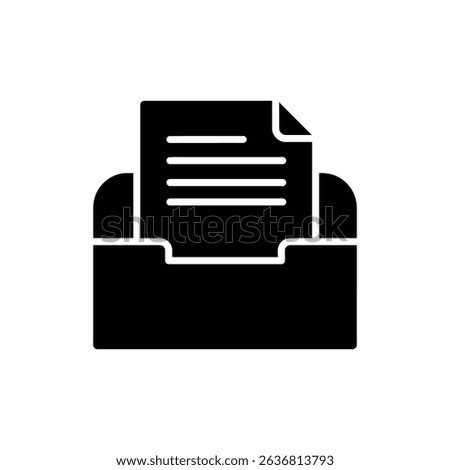 Document Tray with Paper Stack Icon for Office Organization and Filing