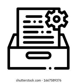Vector de iconos de tratamiento de documentos. Signo de tratado de documento de esquema. Ilustración de símbolo de contorno aislado