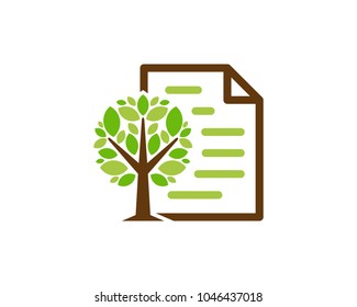 Document Tree Icon Logo Design Element