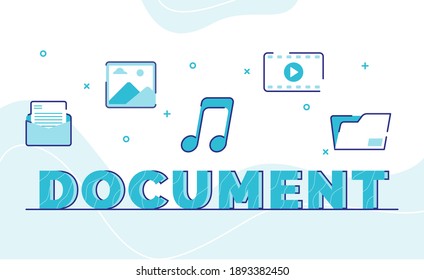 tipografía de documento fondo de arte de palabras fondo de imagen de icono archivo de vídeo de imagen con estilo de contorno