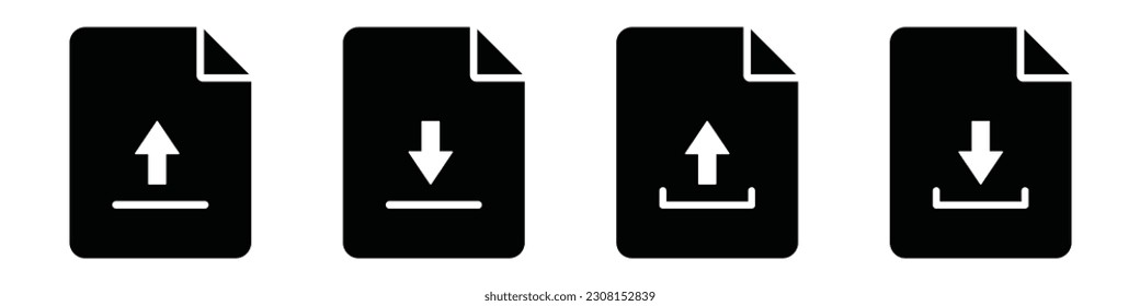 Icono de carga y descarga de documentos. Icono de carga y descarga de archivos, ilustración vectorial