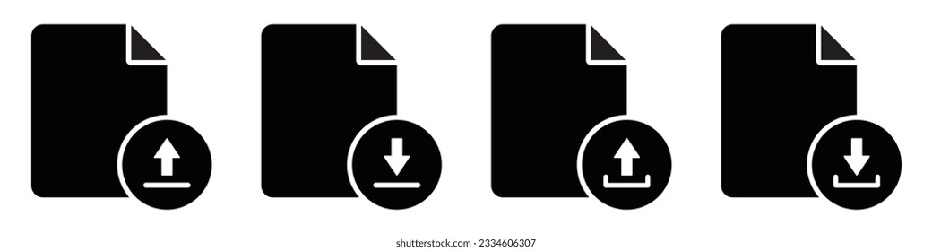 Document Upload and Download icon. File Upload and download icon, vector illustration
