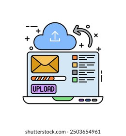 Farbsymbol "Dokument-Upload", Vektorgrafik