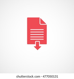 Document Upload Red Flat Icon On White Background