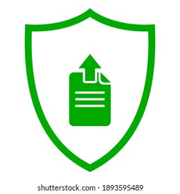 Document upload and shield on white