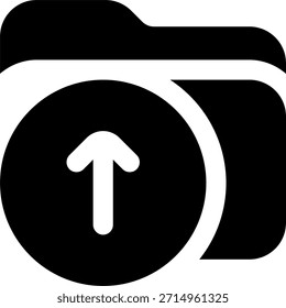 Vektorsymbol für das Hochladen von Dokumenten im modernen Stil, Online-Einreichung von Dateien und Cloud-Speichertransfer-Illustration. Glyphensymbol