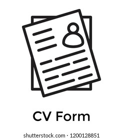 
A document with user information showing cv form 
