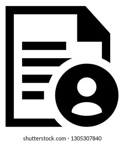Document With User Vector Icon
