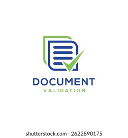 Document validation creative modern logo mark design concept financial bookkeeping accounting