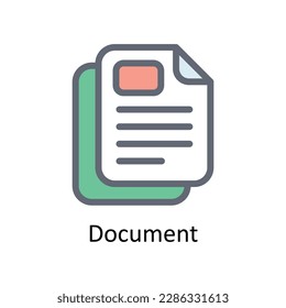 Document Vector  Fill outline Icons. Simple stock illustration stock