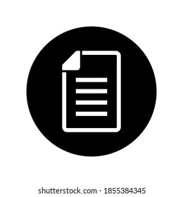 Document vector icon. Black file icon isolated on white background. Note paper icon.  New file icon. Perfect for site or app. UI UX.