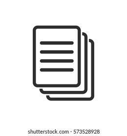 Document vector icon. Black illustration isolated on white background for graphic and web design.