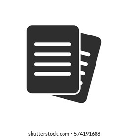 Document vector icon. Black illustration isolated on white background for graphic and web design.