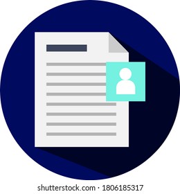 Document vector icon. Business vector icon. Resume vector illustration.