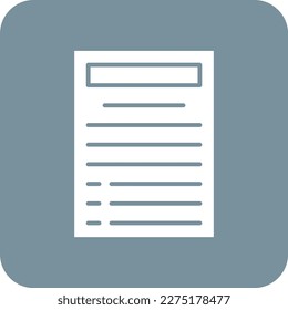 Document vector icon. Can be used for printing, mobile and web applications.