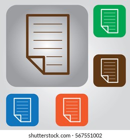 Document Vector Icon. Contract document icon.