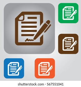 Document Vector Icon. Contract document icon.