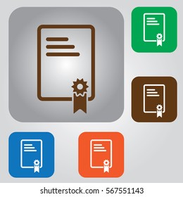 Document Vector Icon. Contract document icon.