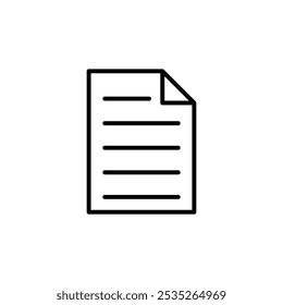 Document vector icon. Editable black stroke.