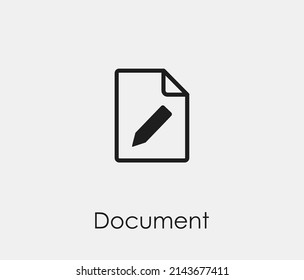 Document vector icon. Editable stroke. Symbol in Line Art Style for Design, Presentation, Website or Apps Elements, Logo. Pixel vector graphics - Vector