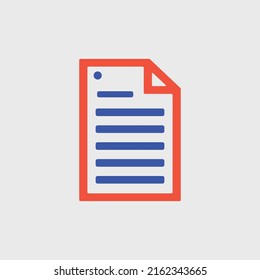Document Vector Icon. File, Text Document For Modern Websites And Mobile App UI Designs.