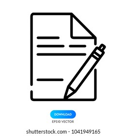 Document vector icon. Illustration isolated for graphic and web design. Agreement sign