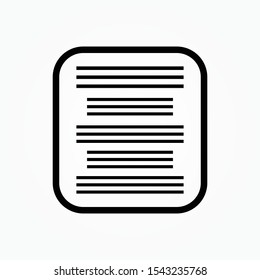 Document vector icon. Illustration isolated for graphic and web design.