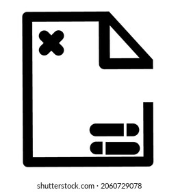 Document vector icon. Illustration isolated on a white background. Vector gray sign symbol