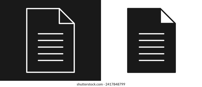 Document vector icon. Illustration isolated for graphic,web,ui design. line and filled. vector illustration