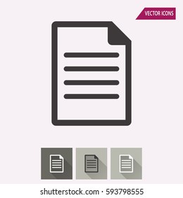 Document vector icon. Illustration isolated for graphic and web design.
