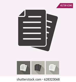 Document vector icon. Illustration isolated for graphic and web design.
