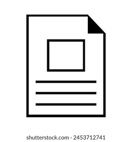 Document vector icon isolated on white background. File icon for web and application.