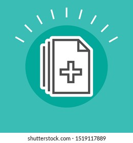 Document vector icon in line style. Pictogram folder web file. Adding folder sticker text folder.