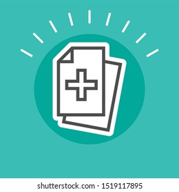 Document vector icon in line style. Pictogram folder web file. Adding folder sticker text folder.