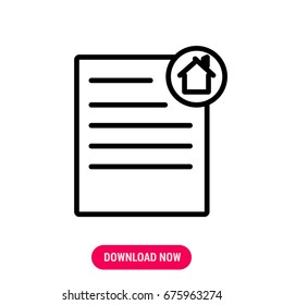 Document vector icon, The document related to real estate symbol. Simple, modern flat vector illustration for mobile app, website or desktop app 