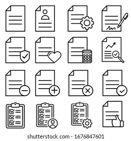 Document vector icon set. File illustration sign collection. paper symbol. accounting logo.