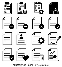 Document vector icon set. File illustration sign collection. paper symbol. accounting logo.