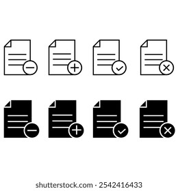 Document vector icon set. File illustration sign collection. paper symbol. accounting logo.