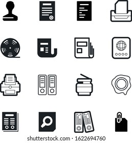 document vector icon set such as: tray, label, workplace, passport, accept, scanner, camera, set, lens, computer, communication, grunge, photocopier, glass, attachment, correspondence, cinematography