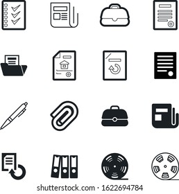document vector icon set such as: open, book, test, sale, paperclip, check, metal, button, computer, shop, rent, house, directory, ring, exterior, home, report, form, clip, loan, digital, graphic