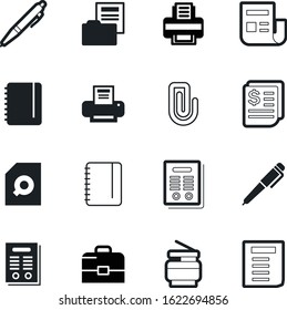 document vector icon set such as: folder, delivery, press, abstract, linear, photocopier, daily, bag, color, app, cargo, paperclip, doc, payment, case, media, archive, pay, money, account, steel